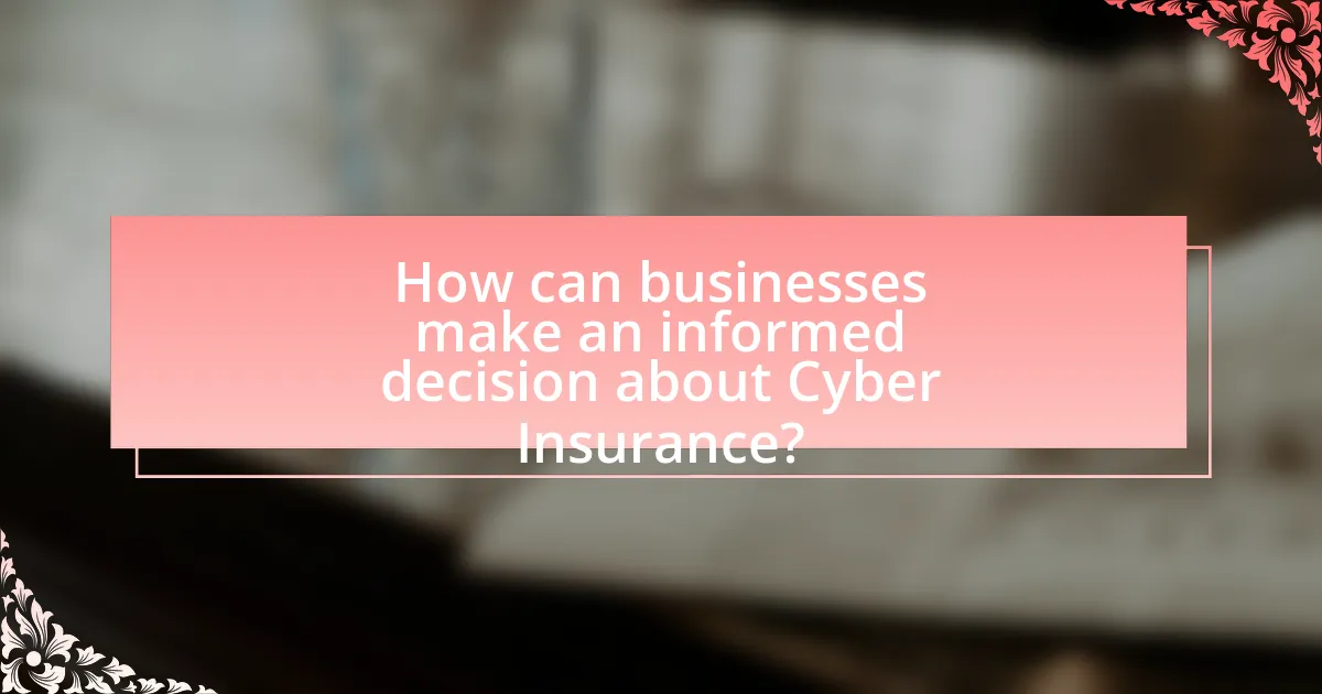 How can businesses make an informed decision about Cyber Insurance?
